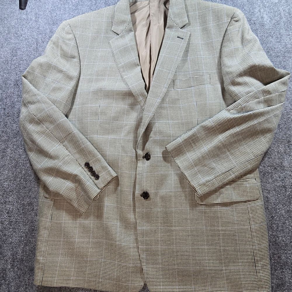 Lauren Ralph Lauren Men's Houndstooth Blazer in Black and Cream Sz 50L